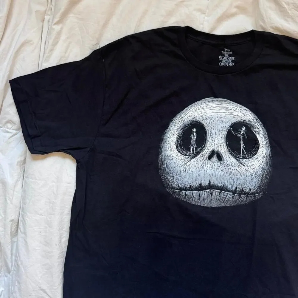 Nightmare before christmas black graphic tee sz XL y2k‎ goth emo hot topic